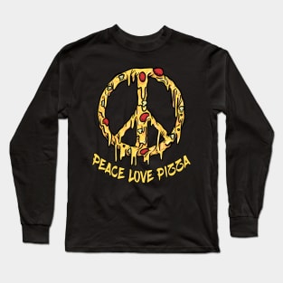 Peace Love Pizza Peace Symbol Long Sleeve T-Shirt